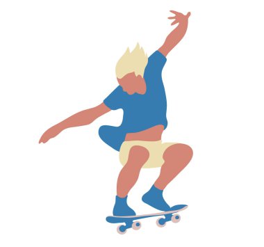 Kükreyen kaykaycı beyaz arka planda izole edilmiş.