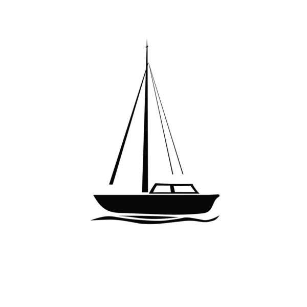 Abbildung Zur Ikone Des Segelbootes — Stockvektor
