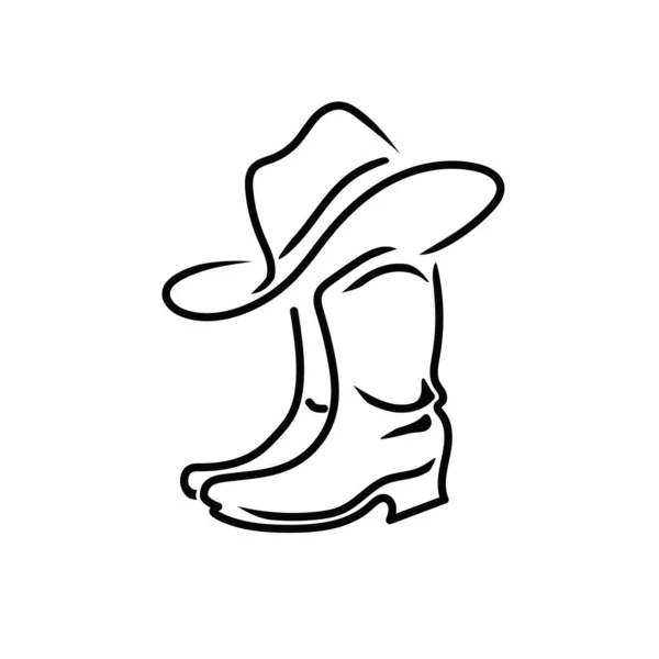 Batı kovboy logosu illüstrasyonu