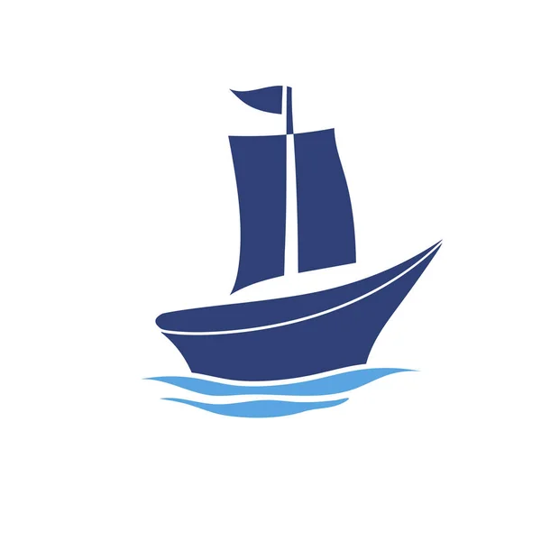 Abbildung Zur Ikone Des Segelbootes — Stockvektor