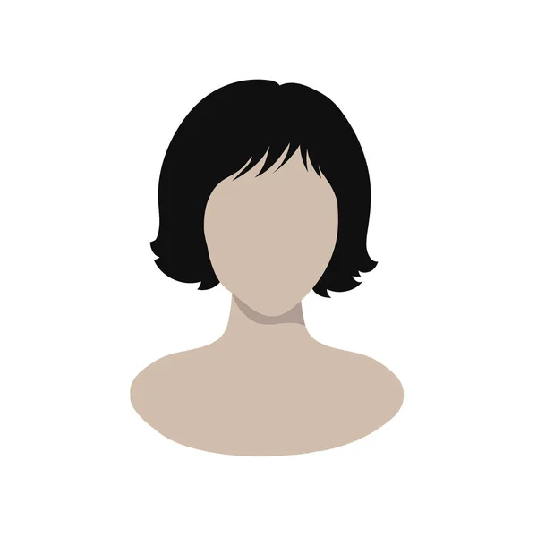 Kurze Haare Frau Gesicht Logo Symbol — Stockvektor