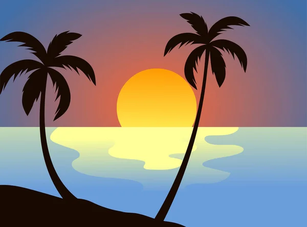 Denizin ya da okyanusun üzerindeki sahil gün batımı