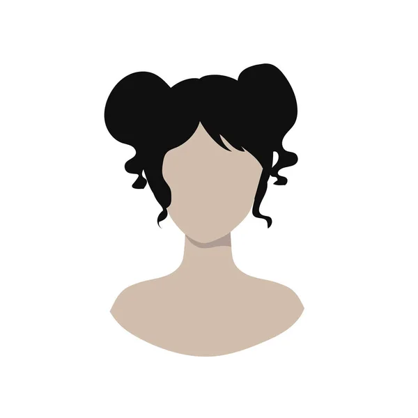 Mulheres Ícone Estilo Cabelo Curto Logotipo Mulheres Sem Rosto Ilustração —  Vetores de Stock