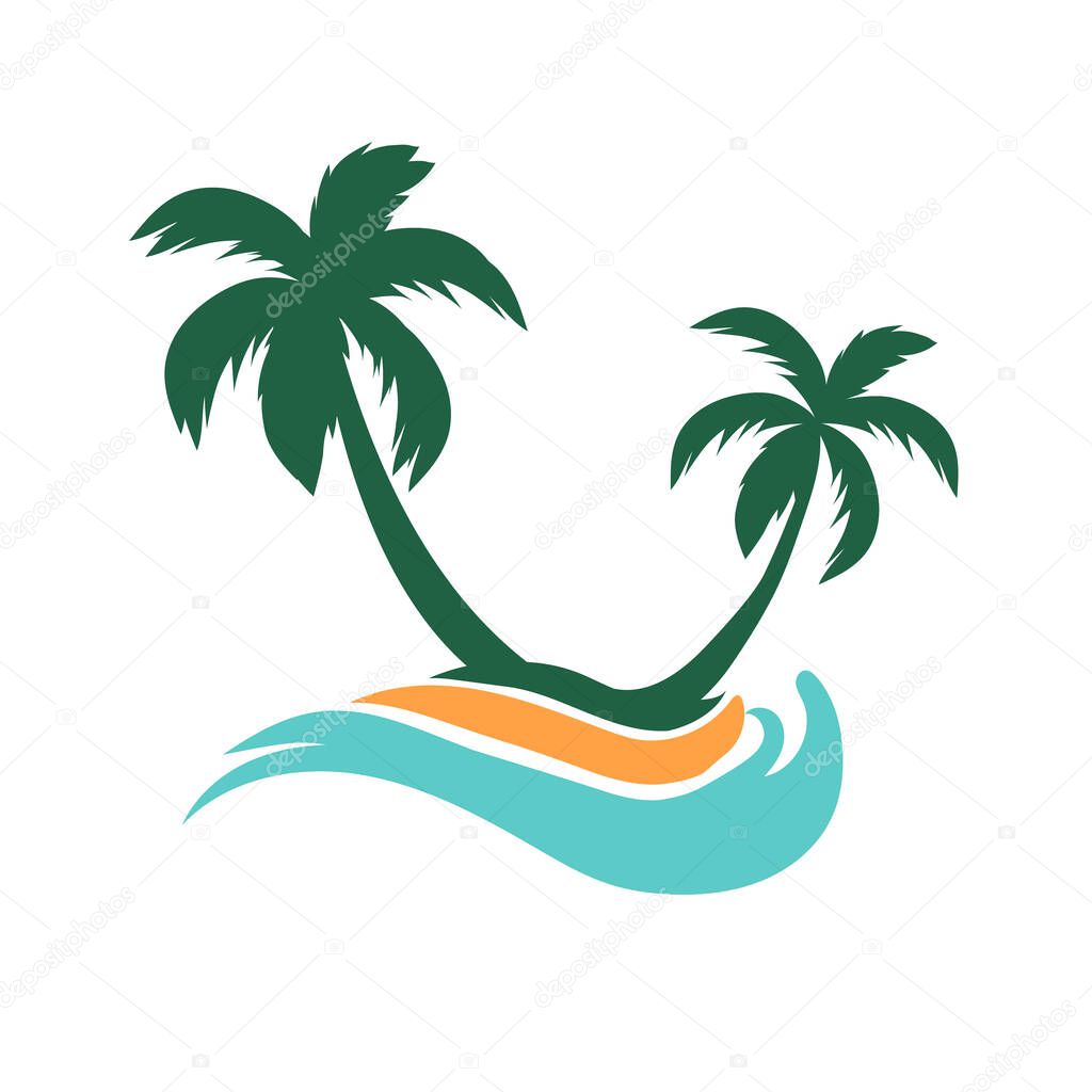 Beach logo design Vector stock illustration