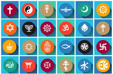 Set of religion icons vector