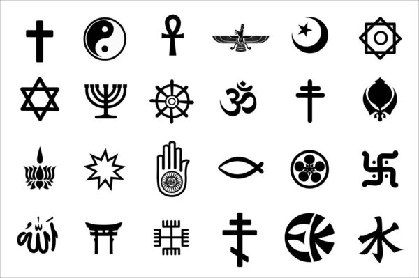 Religion symbols vector isolated