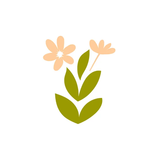 Minimalistyczna Ilustracja Sztuki Roślinnej Retro Kwiatowa Ikona Logo — Wektor stockowy