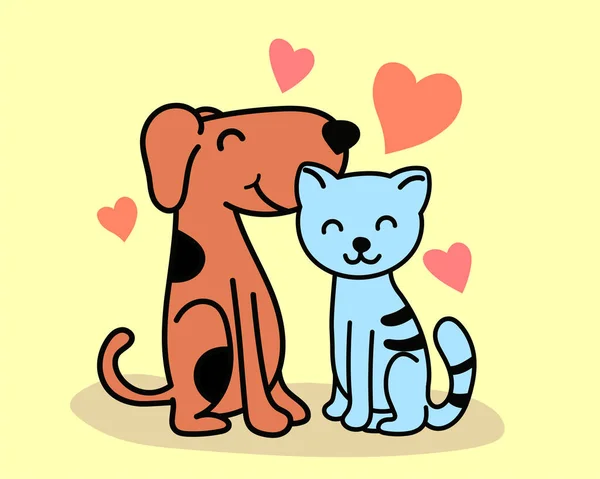 素敵な猫と犬のイラスト — ストックベクタ