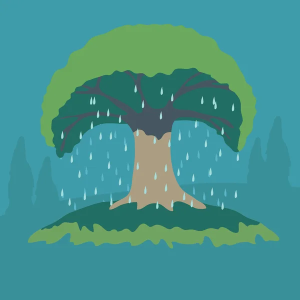 Arbre Après Pluie — Image vectorielle