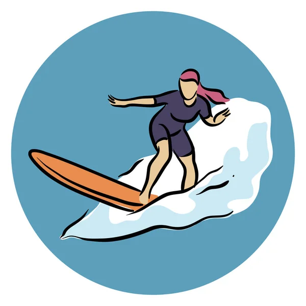 surfing drawing vector isolated