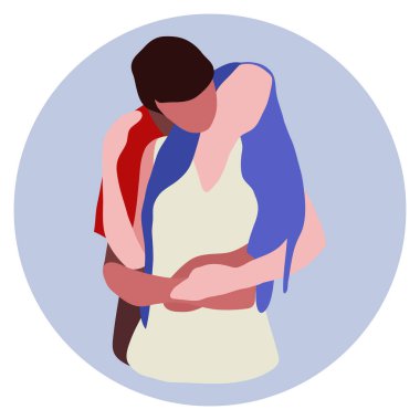 Sevgililer Çizim vektörünü öpüyor