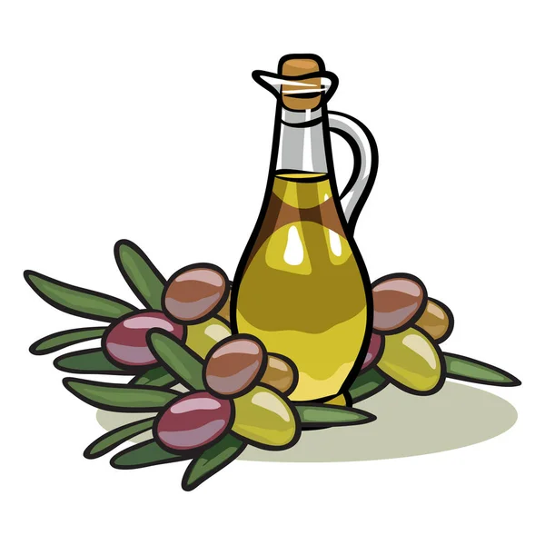 新鲜橄榄油和水果1 — 图库矢量图片