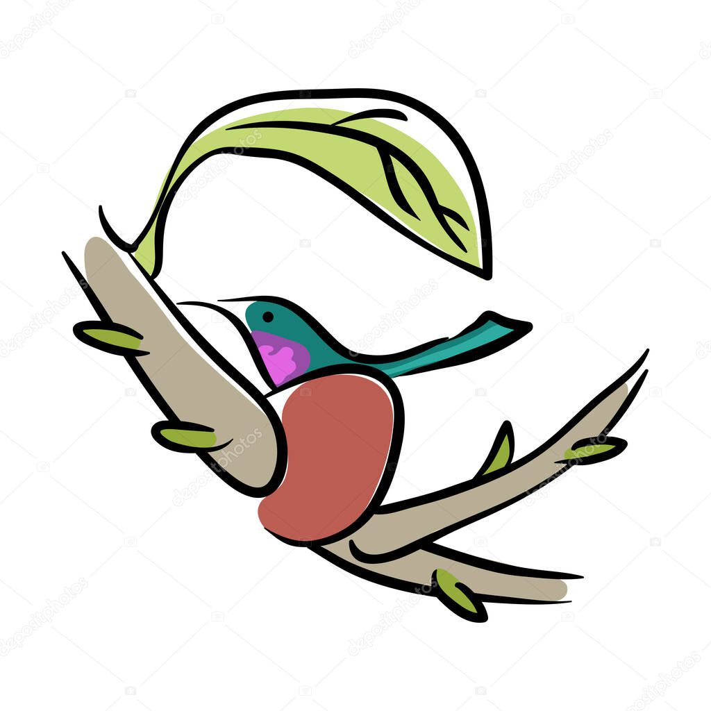 Bird in nest vector illustration isolated