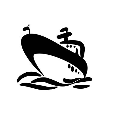 Gemi Çizgisi çizim vektörü izole edildi