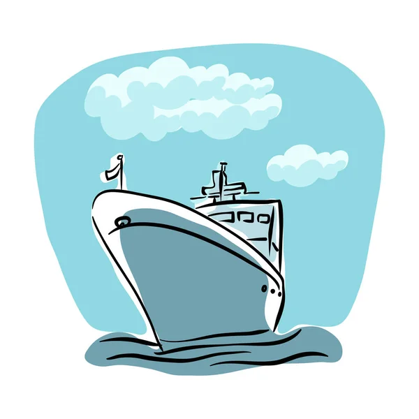 Gemi Çizgisi çizim vektörü izole edildi