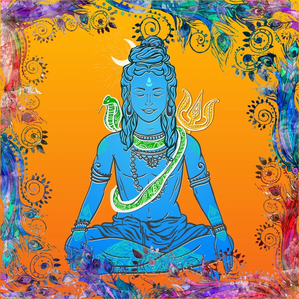 Beautiful card  with God Shiva — Stockfoto