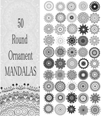 50 süsleme seti yuvarlak mandalalar