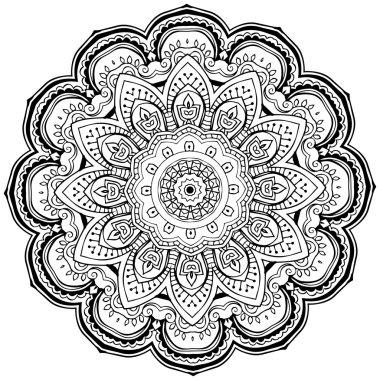 Mandala ile siyah beyaz kart takın.