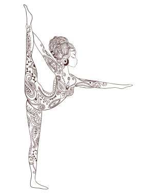 Vektör yoga ile güzel kart süsleme