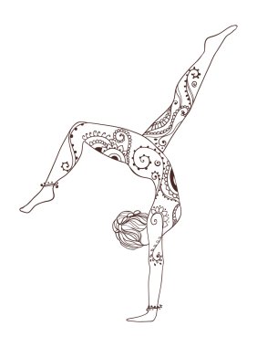 Vektör yoga ile güzel kart süsleme