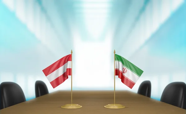 Austria and Iran relations and trade deal talks 3D rendering — Stock Photo, Image