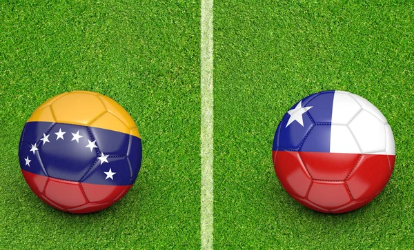 Qualificatore partita di calcio preliminare tra squadre nazionali Venezuela e Cile — Foto Stock