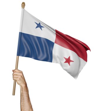 Gururla Panama bayrağı sallayarak el