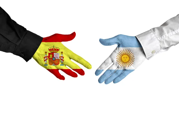 L'Espagne et l'Argentine se serrent la main sur un accord — Photo