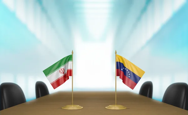 Iran en Venezuela betrekkingen en de handel gaan gesprekken, 3D-rendering — Stockfoto