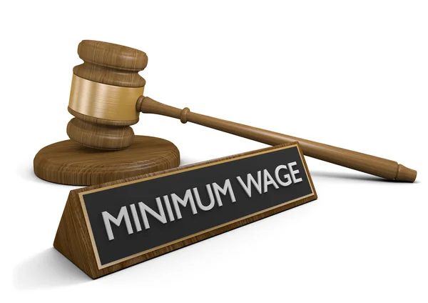 Gerichtsrechtliches Konzept zur Erhöhung des Mindestlohns, 3d Rendering — Stockfoto