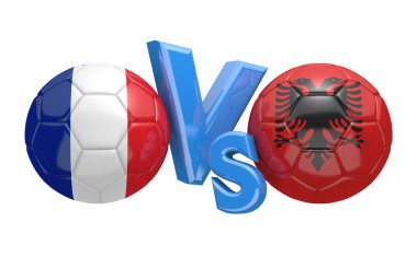 Fransa ve Arnavutluk milli takımları arasında futbol müsabakası, 3d render