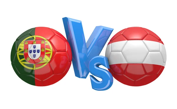 ポルトガルとオーストリアの代表チーム間のサッカー競技、3Dレンダリング — ストック写真