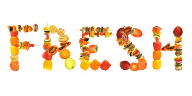 Büyü kelime taze meyve ve sebze oluşan tüm gıdalar düzenlenmiş