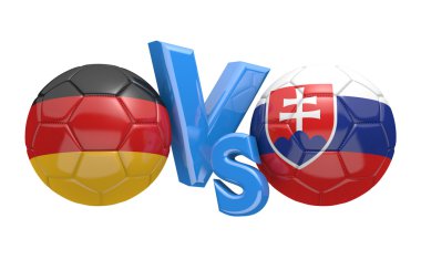 Futbol rekabet ulusal takımları arasında Almanya ve Slovakya, 3d render