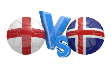 Futbol rekabet ulusal takımları arasında İngiltere ve İzlanda, 3d render