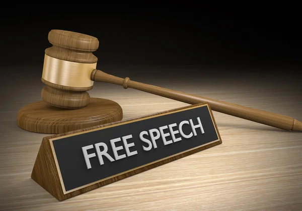 法律以保护言论自由和言论自由，3d 渲染 — 图库照片
