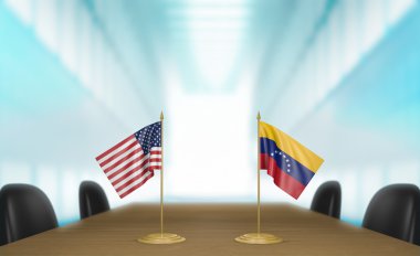 Amerika Birleşik Devletleri ve Venezuela ilişkiler ve ticaret görüşmeleri, 3d render başa çıkmak