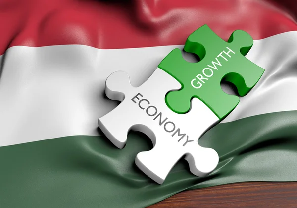 Концепция роста экономики Венгрии и финансового рынка, 3D рендеринг — стоковое фото