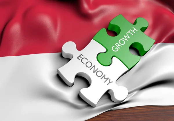Концепция роста экономики Индонезии и финансового рынка, 3D рендеринг — стоковое фото