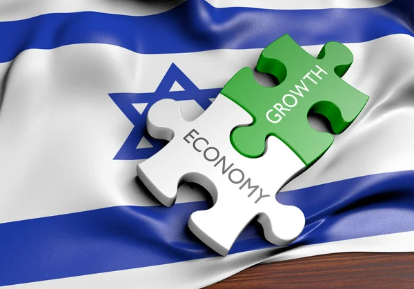 Концепция роста экономики Израиля и финансового рынка, 3D рендеринг — стоковое фото