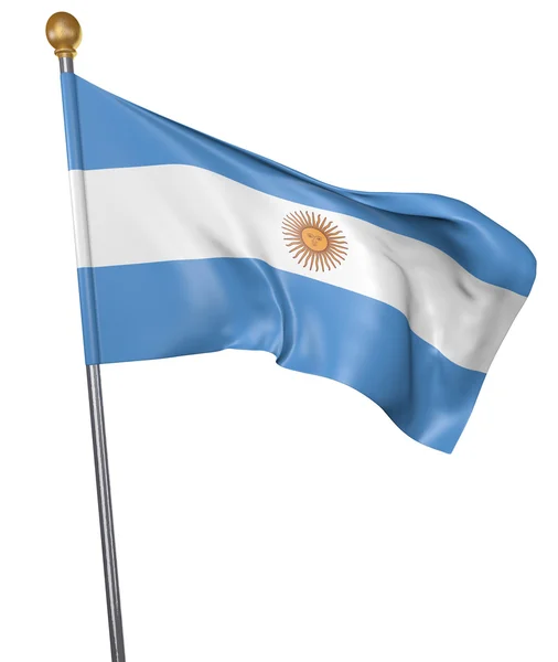 Bandera nacional para país de Argentina aislada sobre fondo blanco, representación 3D — Foto de Stock