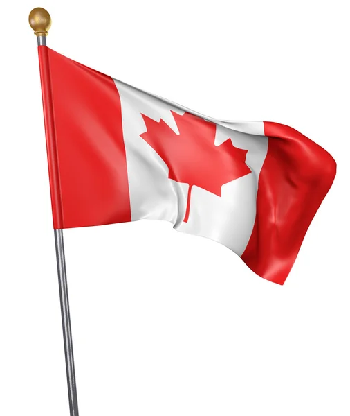 Государственный флаг Канады изолирован на белом фоне, 3D рендеринг — стоковое фото