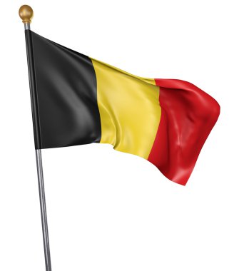 Beyaz arka plan üzerinde 3d render izole Belçika ülke için ulusal bayrak