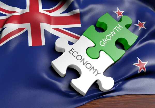 Nowa Zelandia gospodarki i rynku finansowego rozwoju koncepcji, renderowania 3d — Zdjęcie stockowe
