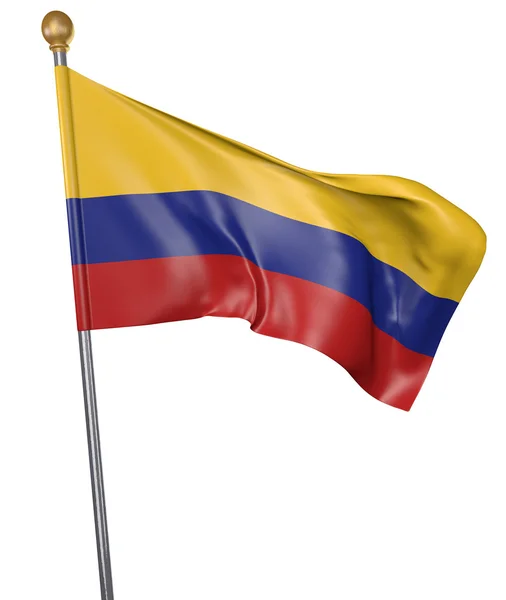 Bandera nacional para país de Colombia aislada sobre fondo blanco, representación 3D —  Fotos de Stock