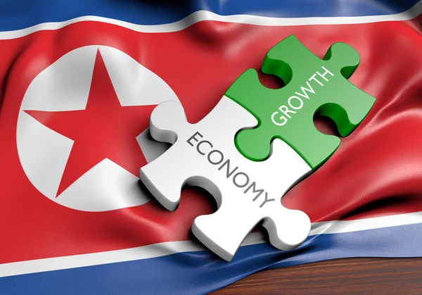 Nordkoreas ekonomi och finansmarknaden tillväxt koncept, 3d-rendering — Stockfoto