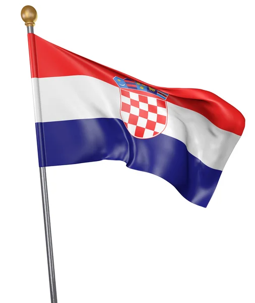 Національного прапора країни Хорватія ізольовані на білому тлі, 3d-рендерінг — стокове фото