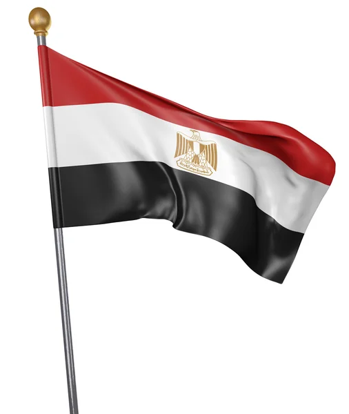 白い背景に、3 d レンダリングに分離されたエジプトの国の国旗 — ストック写真