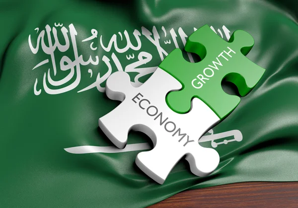 Arabie Saoudite économie et croissance des marchés financiers concept, rendu 3D — Photo