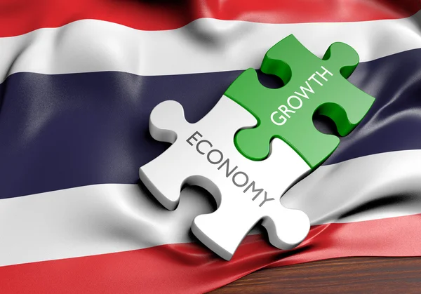 Концепция роста экономики Таиланда и финансового рынка, 3D рендеринг — стоковое фото